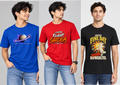 Combo of 3 Regular T-shirts with Print