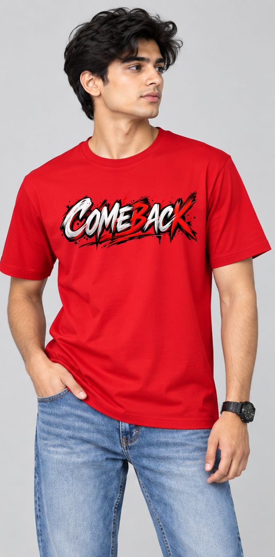 Combo of 3 Regular T-shirts with Print(Whatever, Comeback, Hypercharge)