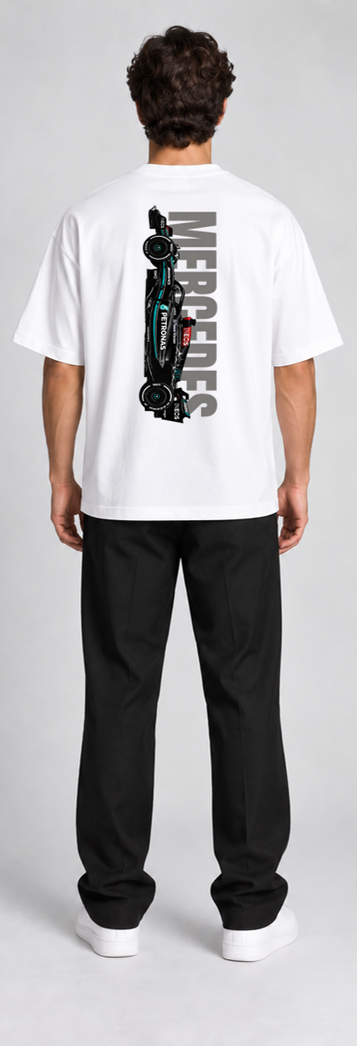 Oversized T-shirt Mercedes Print