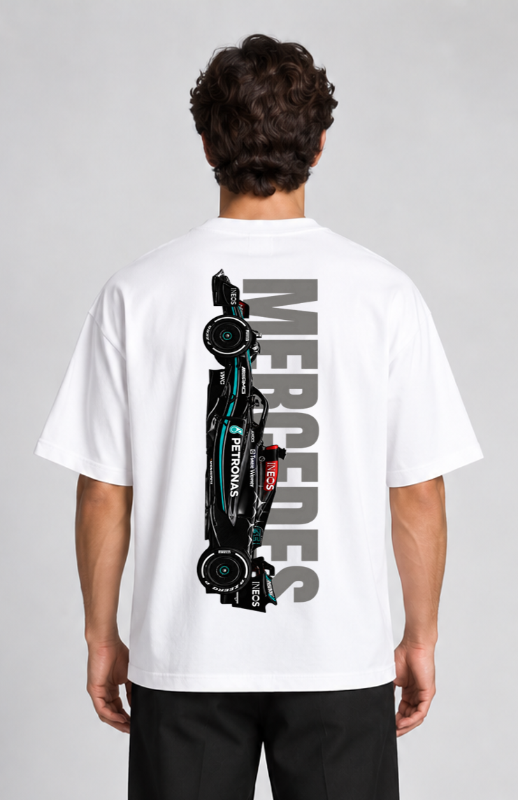 Oversized T-shirt Mercedes Print