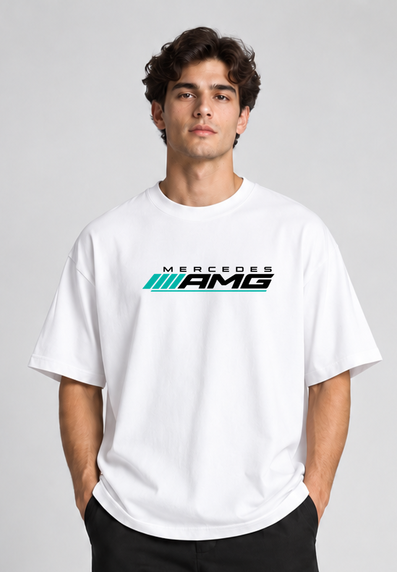 Oversized T-shirt Mercedes Print