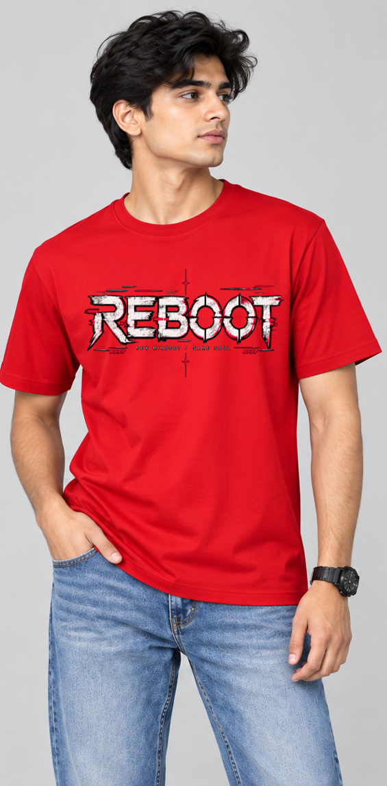 Combo of 3 Regular T-shirts with Print (Reboot, Toxic, Vibe)