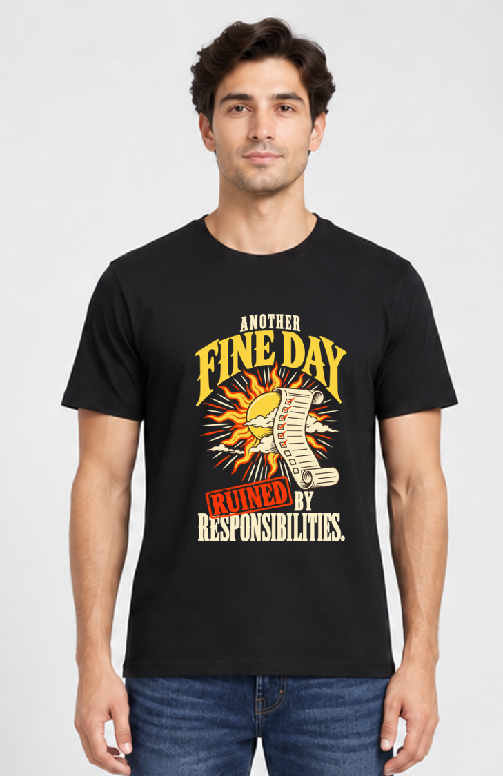 Regular T-shirt Fine Day Ruined By Responsibility