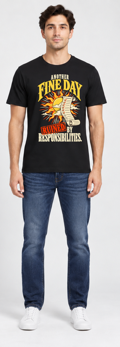 Regular T-shirt Fine Day Ruined By Responsibility