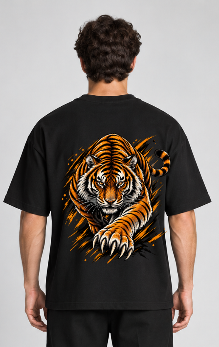 Oversized T-shirt Fortune Favors The Brave Tiger